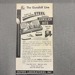 Vintage Outers Gunslick Pistol & Revolver Cleaning Kit .22 Cal Complete Unused