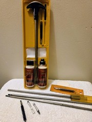 Vintage Outers Gun Cleaning Kit Nitro Solvent Oil Hoppe’s Rod Brushes & Patches