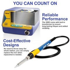 308D Soldering Station, Upgraded, 80 Watt Equivalent with 3 FEITA 308D Blue