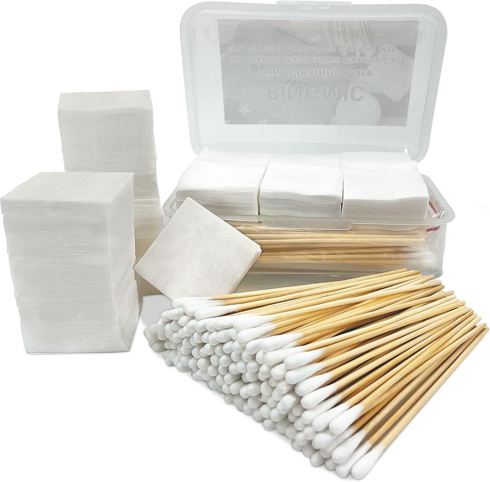 Gun Cleaning Kit: Patches & Long Cotton Swabs for Firearm Care