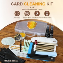 Card Care Clean Kit with Plastic Case for Trading and Collectible Cards