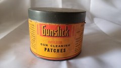 Vintage Paper Label Tin Gunslick Gun Cleaning Patches 3 1/4″ X 2 1/2″