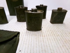 Military Items Tin Cans Gun Cleaning Plus Vintage