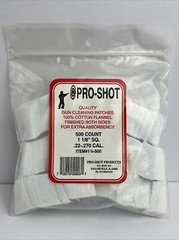 Pro-Shot .22-.270 Cal. Cleaning Patches Cotton Flannel 500 Count (#1 1/8-500)NOS