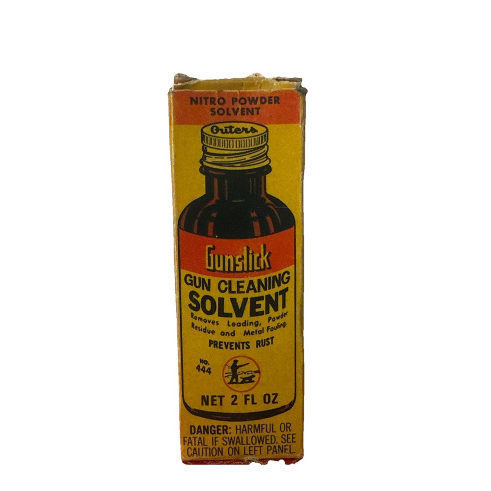 Vintage Outer’s Gunslick Gun Cleaning Solvent W/ Orig Box 1/8 Full D3