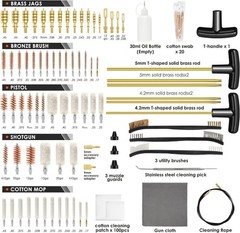 Gun Cleaning Kit Universal Shotgun Handgun Double-Ended Brushes Reinforced Rods