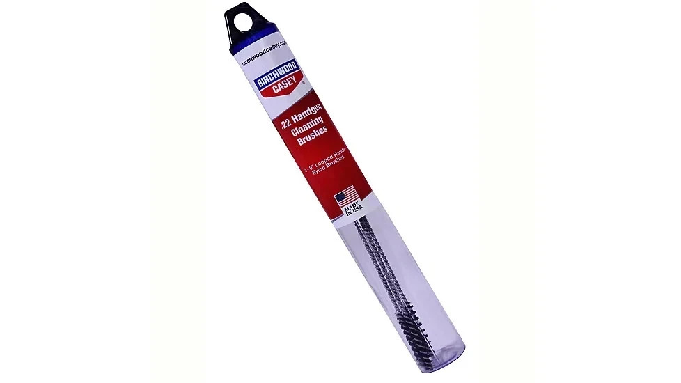 BIRCHWOOD CASEY .22 HANDGUN CLEANING BRUSHES 3 PER PACK 9″ WITH LOOPED HANDLE