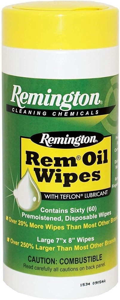 Remington 18384 Rem Oil Pre-Moistened Wipes 60 Count Cleans Lubricates Protects