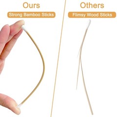 Gun Cleaning Swabs Double Tips 6 Inch Bamboo Sticks