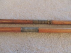 Antique Vtg. Wood & Brass 3-Pc Gun Cleaning Rod & one Solid Rod one Cleaning Tip