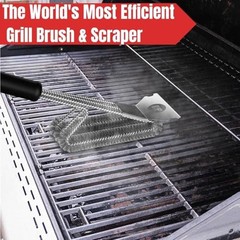 Safe Wire Grill Brush for Outdoor Grill w/Grill Scraper & Grill Mat Grill
