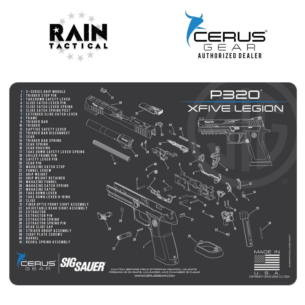 Sig Sauer P320 X-Five Legion Schematic Handgun Mat