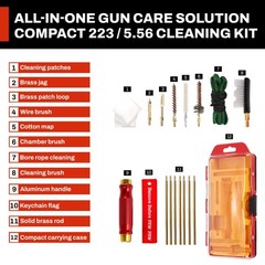 Gun Cleaning Kit for .223/5.56 – Portable Tool Case with Brass Rods, Jag, Bru…