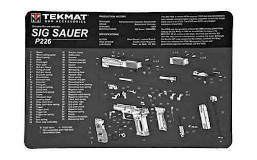 TekMat, For SIG SAUER P226 226 Pistol Mat, 11″x17″, Black and Gray