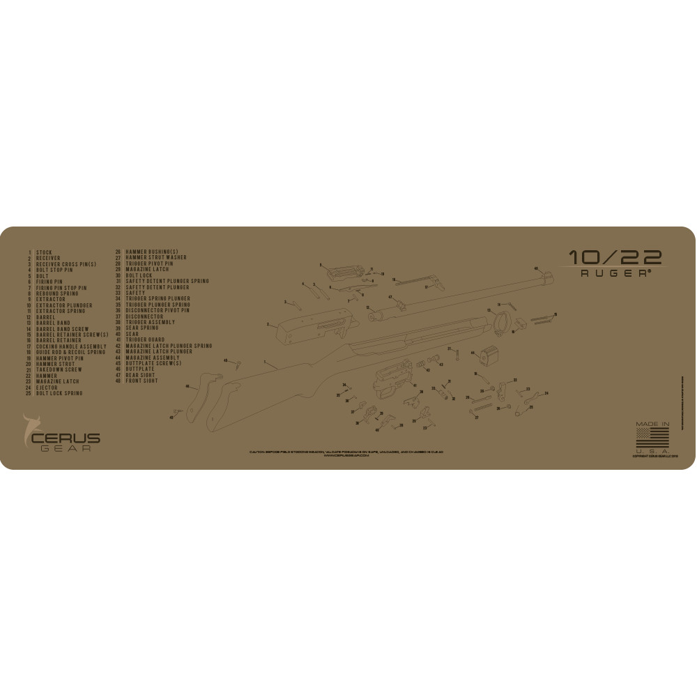 For Ruger 10 22 10/22 Premium Long Gun Cleaning Pro Mat MADE IN THE USA FDE