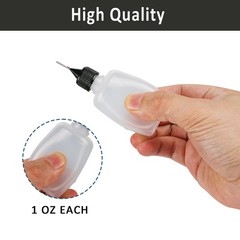 Yutetuter 6-Pack Oil Bottles Applicator (1 OZ) Needle Oiler 3.2 inches, white