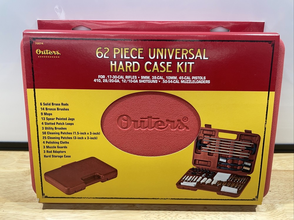 OUTERS 62 Piece 70074 Blow Molded Gun Cleaning Kit with Hard Case NEW