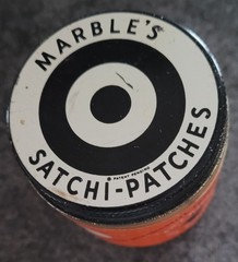 Marble’s Satchi-Patches Small Jar 714 Paper Label Marble Arms Corp Gladstone MI