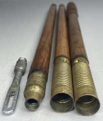 Vintage Wood & Brass 3 Piece Shotgun Cleaning Rod With Tip
