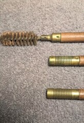 Vintage Gun Cleaning Rod – Wood & Brass – Two Rods Two Tips