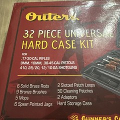 Outers gun cleaning kit- 32 piece universal hard case kit