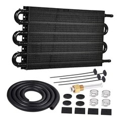 5/16″ Transmission Oil Cooler Tube and Fin Cooler Kit Universal 6 Pass Black