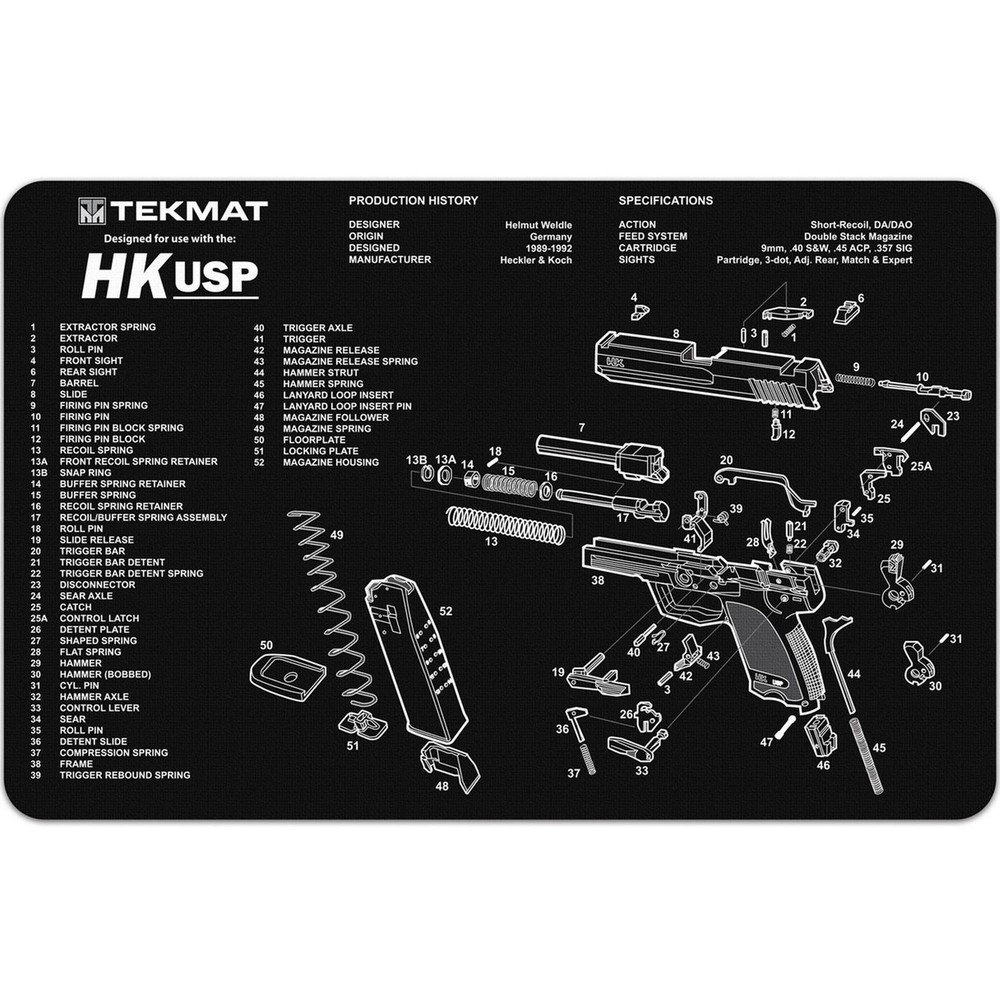 TekMat Original Gun Cleaning Mat – 17″ X 11″ – Heckler & Koch USP