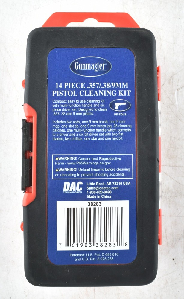 *Gunmaster 14 Piece Cleaning Kit For .357/.38/9mm Pistols