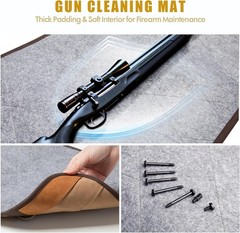 Large Gun Cleaning Mat for All Guns, Roll up Rifle Cleaning Pad with PVC Accesso