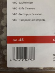 VFG REGULAR wool felts for cleaning rod system .45 cal
