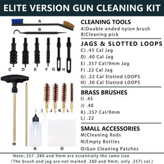 Pistol Cleaning Kit 9mm/.357.22.45.40 Caliber Handgun and Gun Cleaning Kit