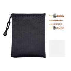.22 .30 Cal Rifle Gun Phosphor Bristle Bronze Bore Chamber Brush Kit 50x Patches