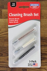Birchwood Bronze Cleaning Brush Set Cotton Mop Nylon Brush Fits .22 3 Pack USA