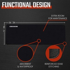 Ultimate Rifle Build Cleaning Mat with Stitched Edges, Non-Slip (12″x36″ – with