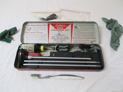 Vintage Outers Gunslick Rifle Cleaning Kit No. 477 22 Cal. In Red Metal Box