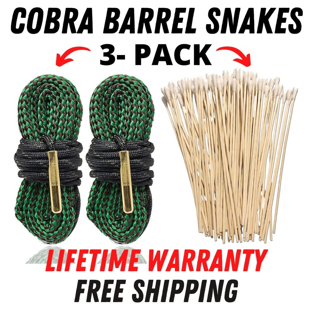 .223 .22 5.56 Gun Bore Cleaning Rope 3-Pack Lifetime Warranty Barrel Snakes