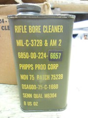 US Army Vietnam War Era Bore Cleaner (8 oz) DSA600-75-C-1660 Dated NOV 1975