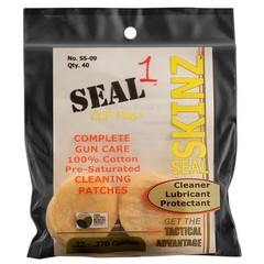 SEAL SKINZ Gun Cleaning Patches For .22–.270 Cal, 1.25″ Cotton, CLP Paste #SS-09