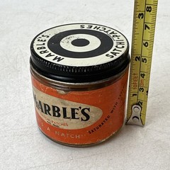 2 Marble’s Satchi Patches Jars Paper Label Marble Arms Corp Gladstone Michigan