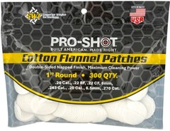 Pro-Shot 1-300 Cleaning Patches .22-.270 Cal 1″ Round Cotton Flannel 300 Per Bag