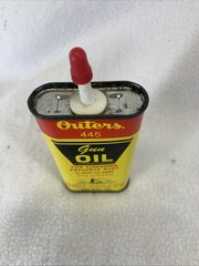 Vintage Outers 445 Gun Oil Empty Metal 3 Oz. Handy Household Oiler Can