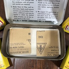 Vintage Gun Cleaning Kit By Outers- Metal Yellow And Green Case With All Parts