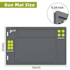 Pistol Gun Cleaning Mat with Magnetic Parts Tray, Anti-Slip Rubberized Workbench