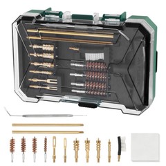 FLISSA 16PC Universal Handgun Cleaning Kit Cleaning Jag Patches Rod Bore Brushes