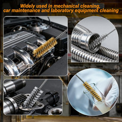 16Pcs Tube Cleaning Brush, Brass Stainless Steel Engine Cleaning