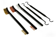 SE 5pc Gun Cleaning Set Brass, Copper, Nylon and 2 picks 7″ long – 7624BC-5
