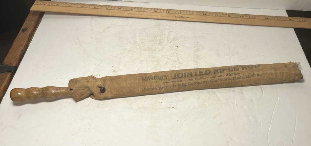 vintage Marbles Jointed Rifle Rod, #9728, with its original cloth carrying case