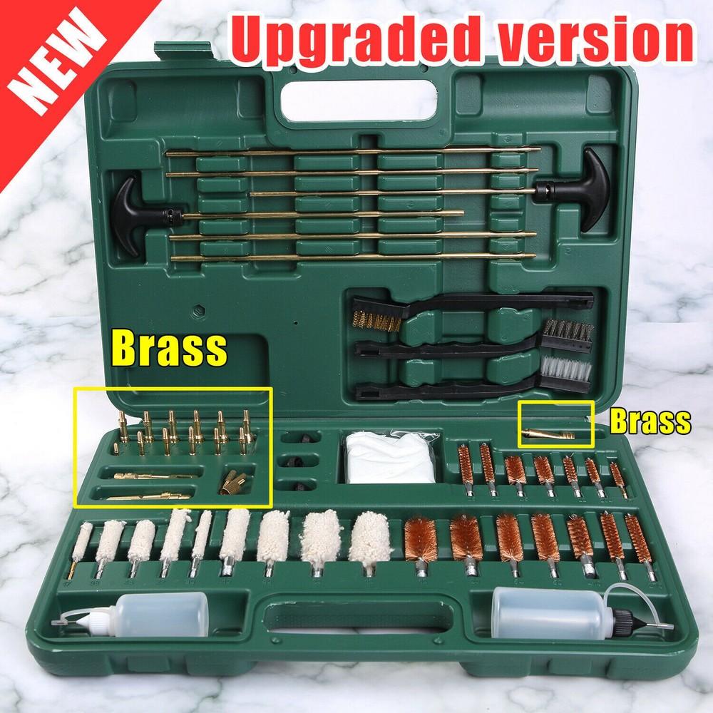 163Pcs Universal Gun Cleaning Kit Rifle Pistol Handgun Shotgun Firearm Cleaner