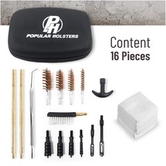 16 Pc Universal Gun Cleaning Kit 9mm .22 .38 .357 .40 .45 Cal Pistol by PH