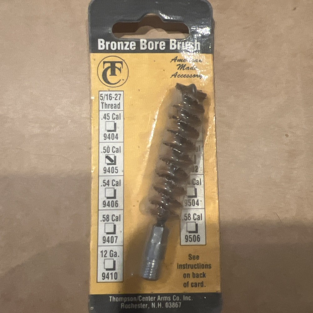.50 Caliber 9405 Thompson Center arms bronze bore brush,5/16″-27 thread New NOS